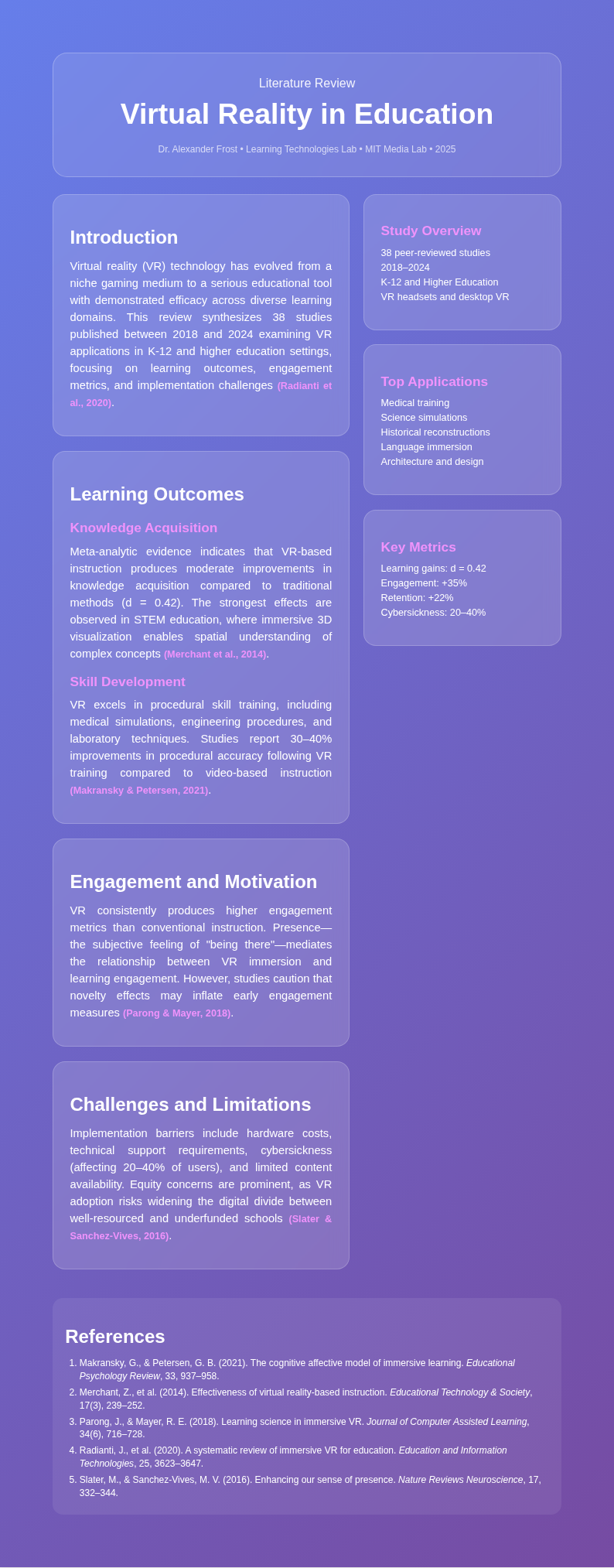 Glassmorphism Literature Review